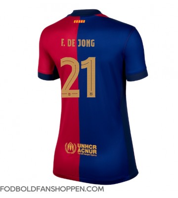 Barcelona Frenkie de Jong #21 Hjemmebanetrøje Dame 2024-25 Kortærmet